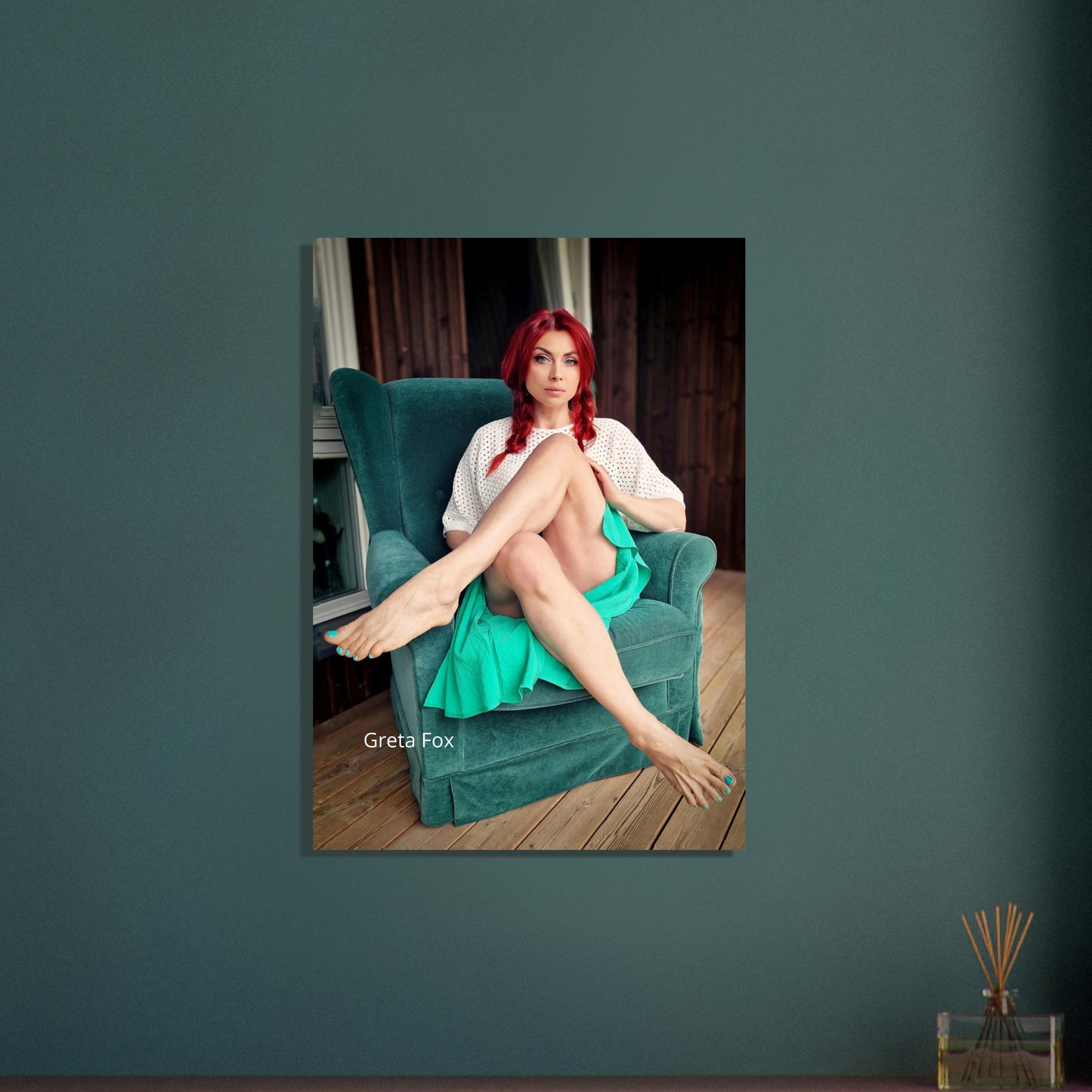 Premium Matte Paper Poster Crossed legs green